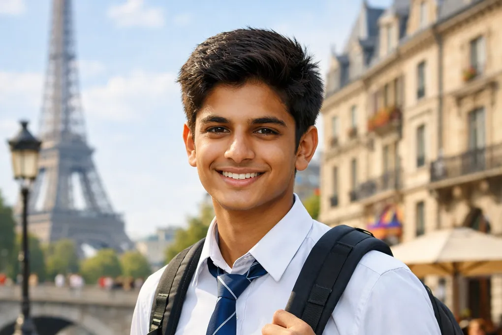 Student studying abroad in Paris